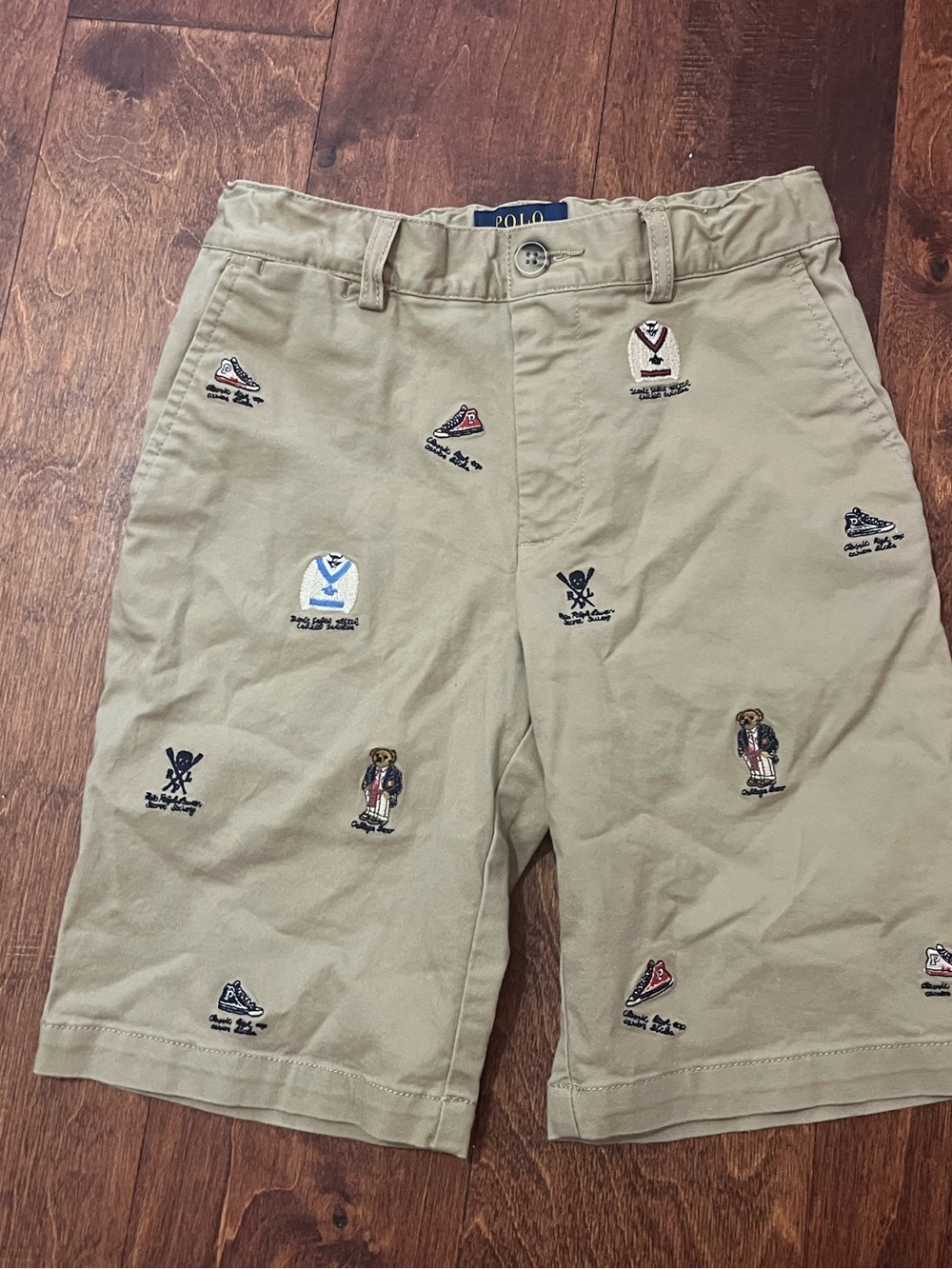 Polo by Ralph Lauren Khaki Embroidered Kids Shorts